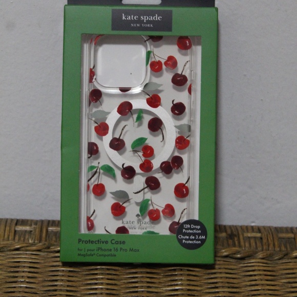 Kate Spade. New York.  Cherry Protective Case.  iPhone 16 Max Pro. - Picture 2 of 6